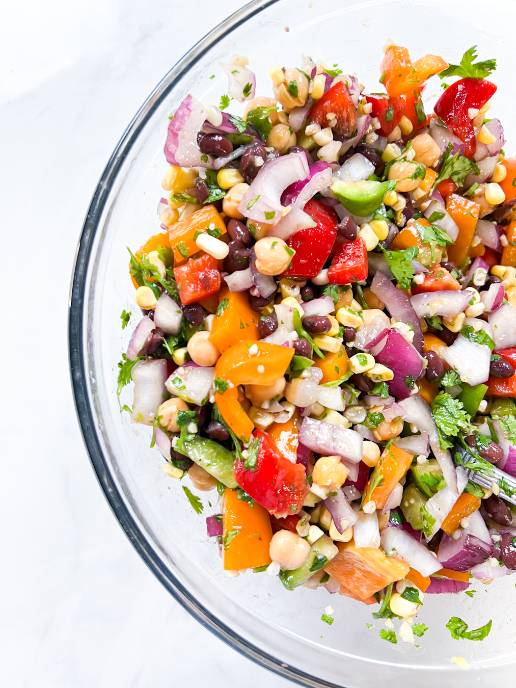 Chickpea and veggies in a bowl