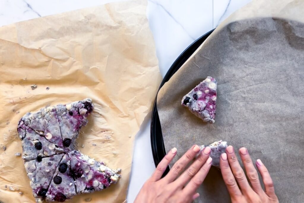 Blueberry white chocolate scones.