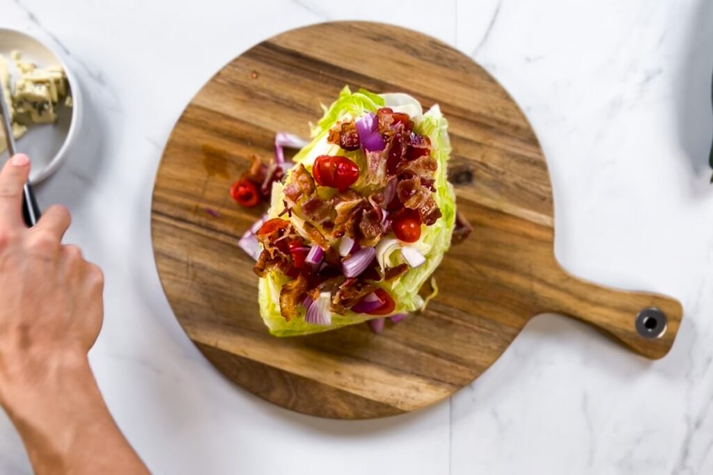 Wedge salad ingredients.