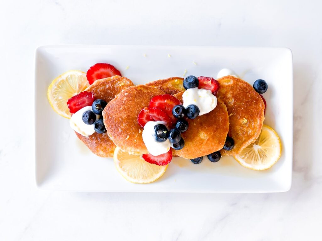 Lemon blueberry pancakes.