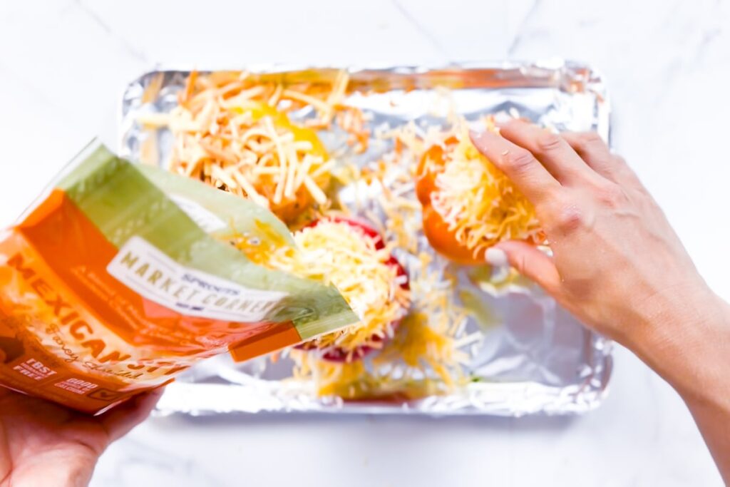 Cheese on the peppers.