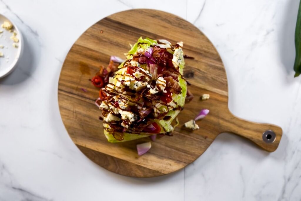 Wedge salad ingredients.