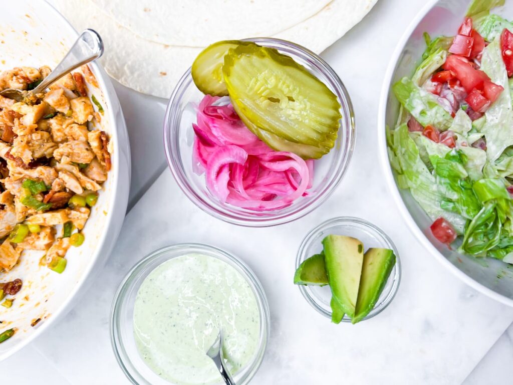 Buffalo wrap Ingredients.