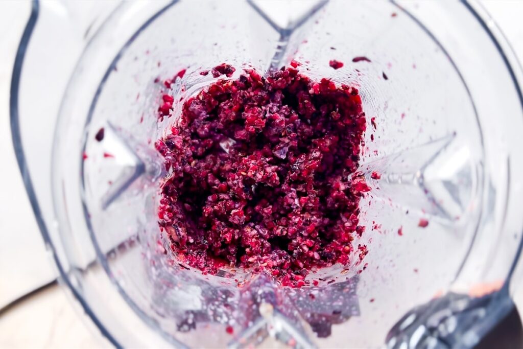 Berries blended.