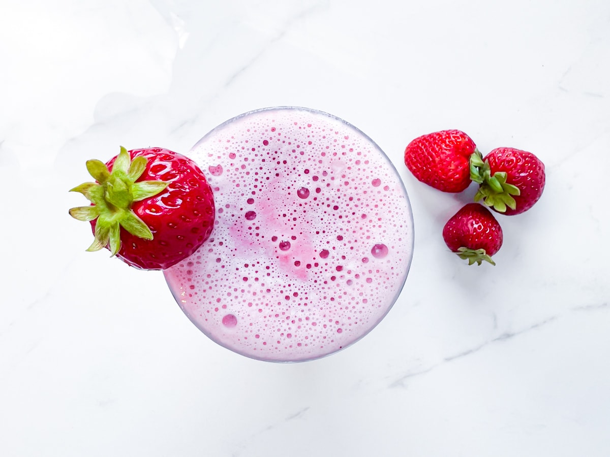 healthy strawberry shake.