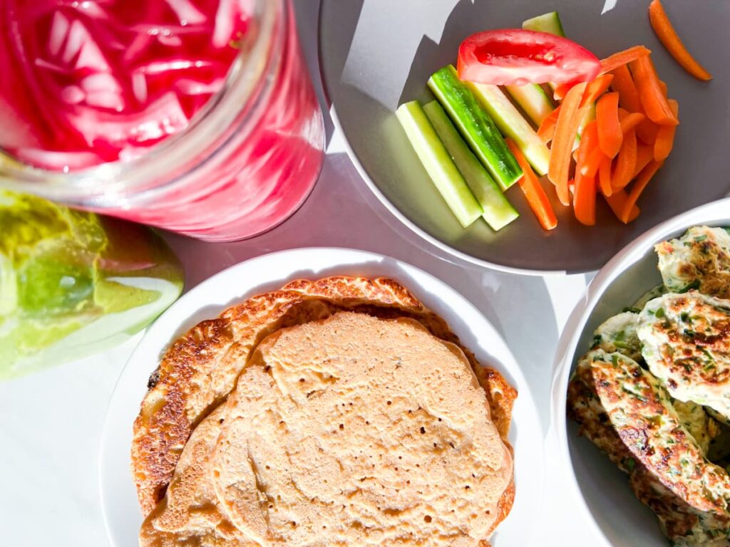 Lentil wrap ingredients.