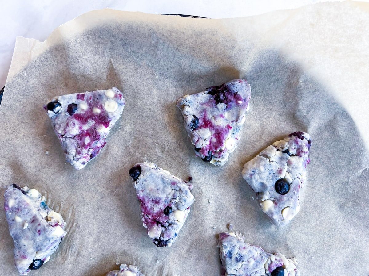 Blueberry white chocolate scones.
