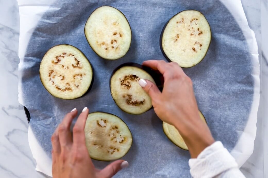 Putting on the baking sheet.
