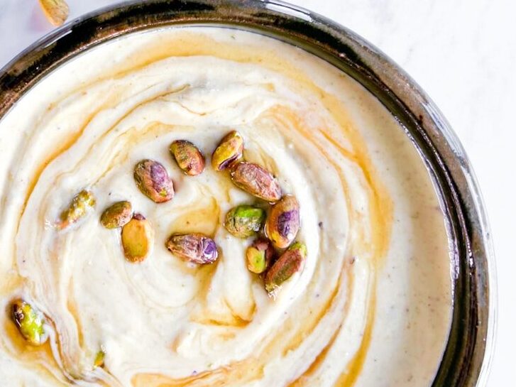 Whipped feta with honey.